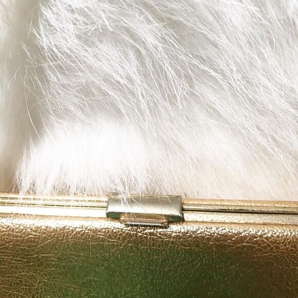 GOLD METALLIC 1950’s Lame Cocktail Handbag Purse - Picture 5 of 8